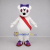 Custom White and Purple Teddy Bear Mascot Costume Adult Full Body Suit for Birthday Parties Custom White and Purple Teddy Bear Mascot Costume Adult Full Body Suit for Birthday Parties