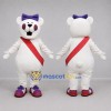 Custom White and Purple Teddy Bear Mascot Costume Adult Full Body Suit for Birthday Parties Custom White and Purple Teddy Bear Mascot Costume Adult Full Body Suit for Birthday Parties