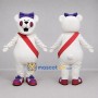 Custom White and Purple Teddy Bear Mascot Costume Adult Full Body Suit for Birthday Parties