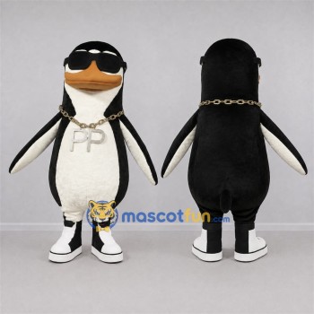 Custom Black and White Penguin Mascot Costume Adult Full Body Suit for School Events