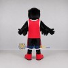 Custom Black and Red Raven Mascot Costume Adult Full Body Suit for Sports Events Custom Black and Red Raven Mascot Costume Adult Full Body Suit for Sports Events