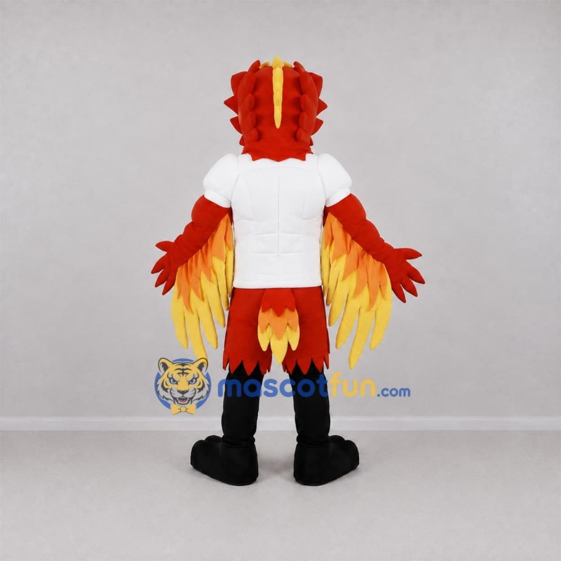 Custom Red and Yellow Phoenix Mascot Costume Adult Full Body Suit for Fantasy Events Custom Red and Yellow Phoenix Mascot Costume Adult Full Body Suit for Fantasy Events