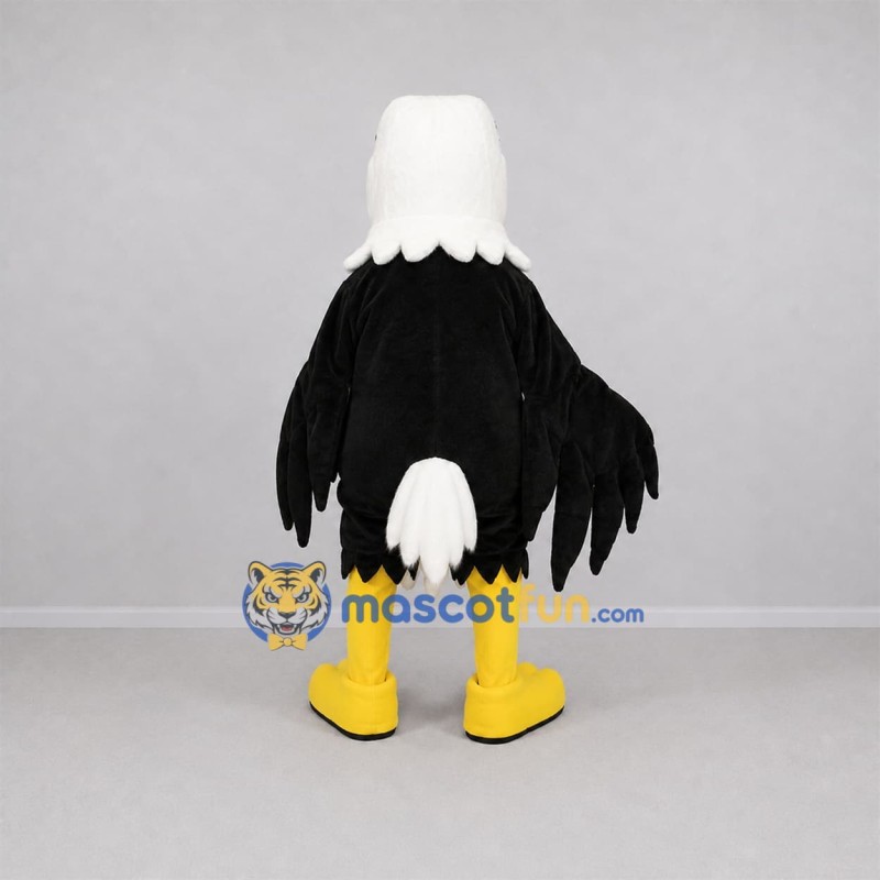 Custom Black and White Bald Eagle Mascot Costume Adult Full Body Suit for School Events Custom Black and White Bald Eagle Mascot Costume Adult Full Body Suit for School Events