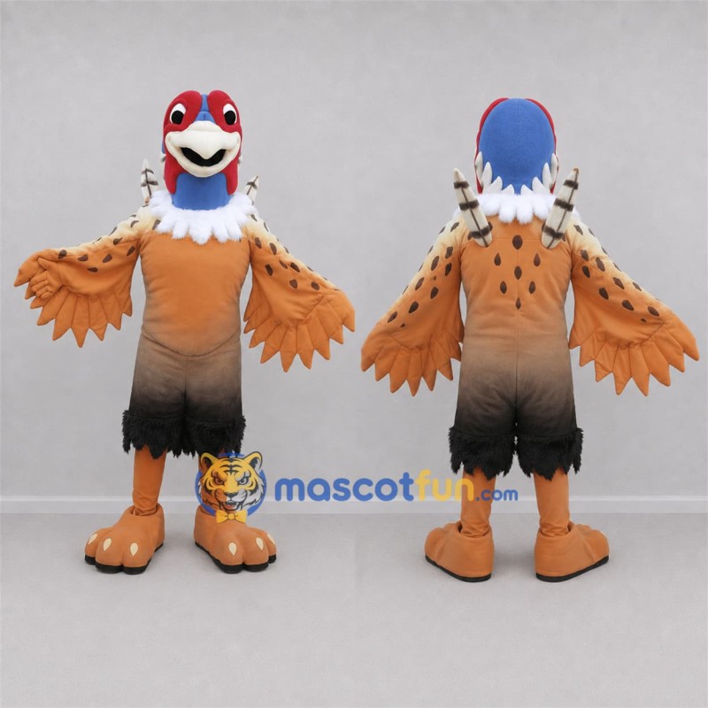 Custom Brown and Blue Pheasant Mascot Costume Adult Full Body Suit for Nature Events Custom Brown and Blue Pheasant Mascot Costume Adult Full Body Suit for Nature Events