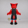 Custom Red and Black Owl Mascot Costume Adult Full Body Suit for Sports Events