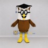 Custom Brown and White Graduate Owl Mascot Costume Adult Full Body Suit for Graduation Events Custom Brown and White Graduate Owl Mascot Costume Adult Full Body Suit for Graduation Events