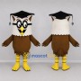 Custom Brown and White Graduate Owl Mascot Costume Adult Full Body Suit for Graduation Events