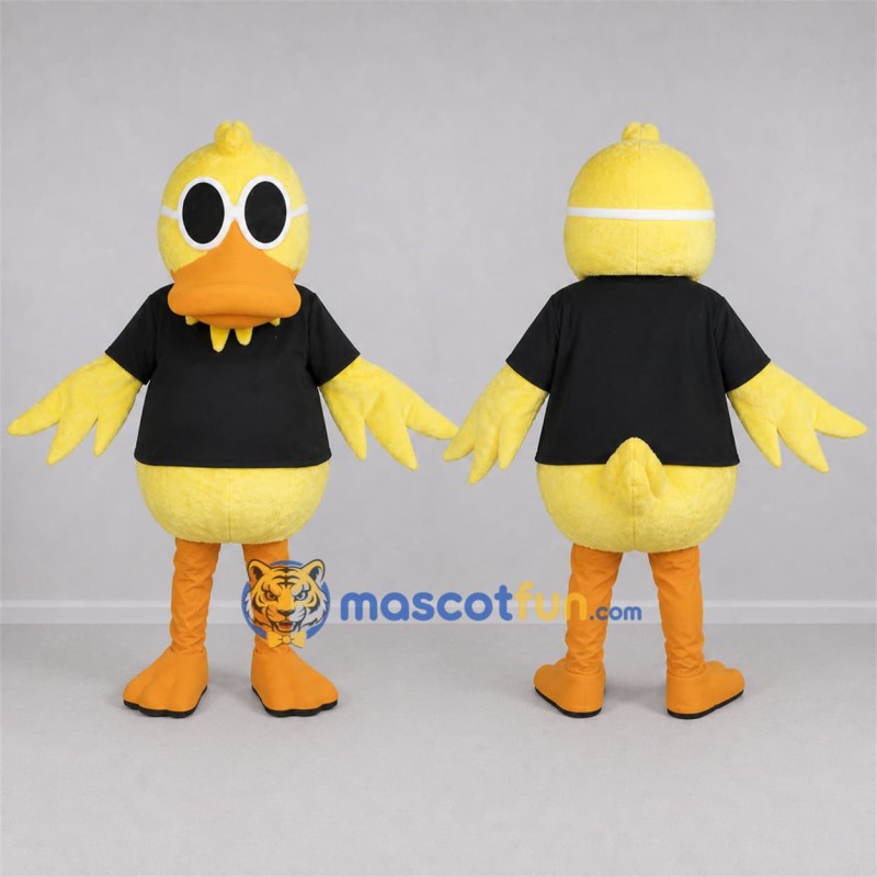 Custom Yellow and Black Duck Mascot Costume Adult Full Body Suit for School Events Custom Yellow and Black Duck Mascot Costume Adult Full Body Suit for School Events
