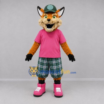 Custom Orange and Pink Fox Mascot Costume Adult Full Body Suit for School Events Custom Orange and Pink Fox Mascot Costume Adult Full Body Suit for School Events