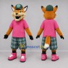 Custom Orange and Pink Fox Mascot Costume Adult Full Body Suit for School Events Custom Orange and Pink Fox Mascot Costume Adult Full Body Suit for School Events