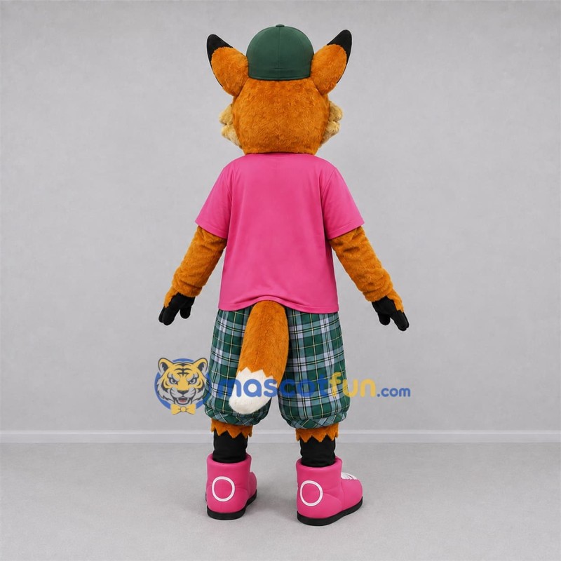 Custom Orange and Pink Fox Mascot Costume Adult Full Body Suit for School Events Custom Orange and Pink Fox Mascot Costume Adult Full Body Suit for School Events