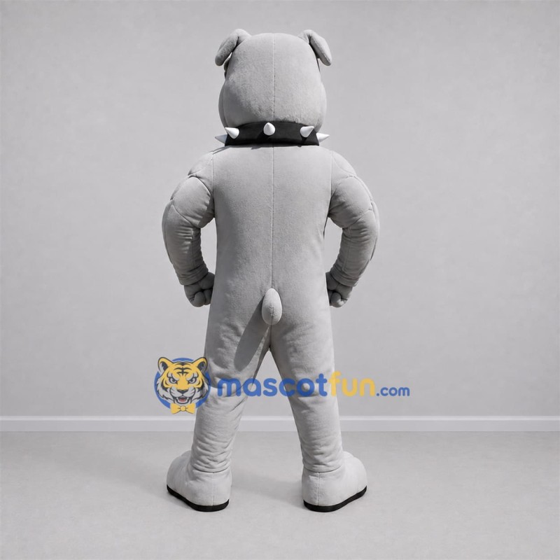 Custom Gray Bulldog Mascot Costume Adult Full Body Suit for Sports Events