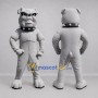 Custom Gray Bulldog Mascot Costume Adult Full Body Suit for Sports Events