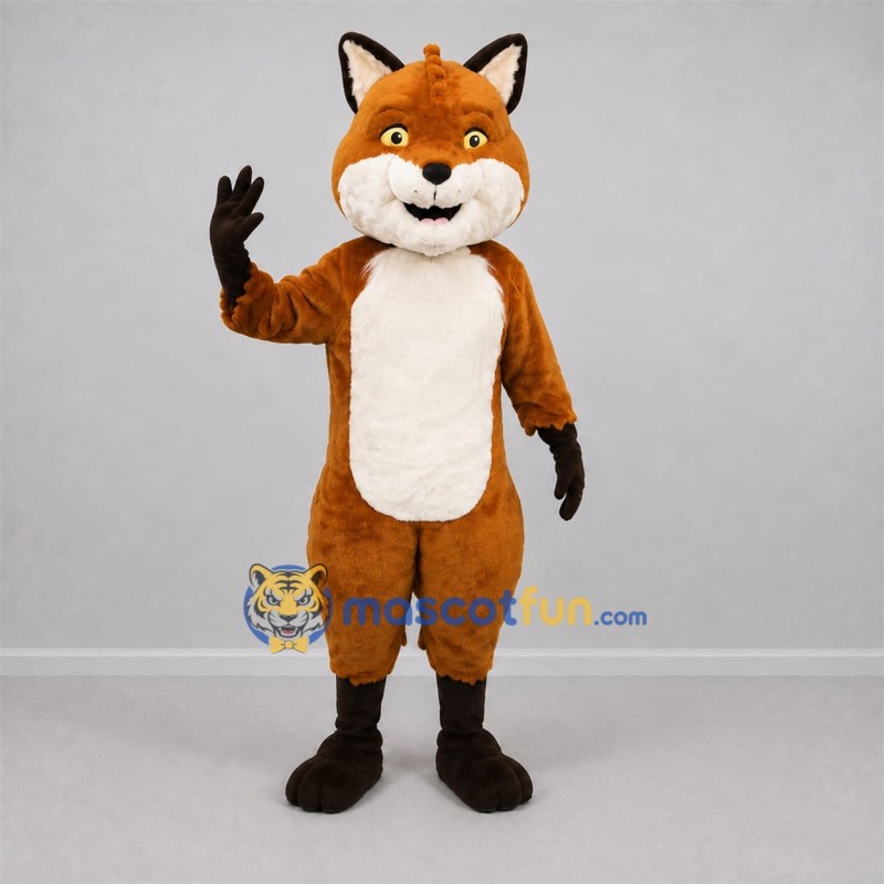 Custom Orange and White Fox Mascot Costume Adult Full Body Suit for Wildlife Events Custom Orange and White Fox Mascot Costume Adult Full Body Suit for Wildlife Events