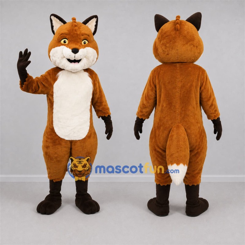 Custom Orange and White Fox Mascot Costume Adult Full Body Suit for Wildlife Events Custom Orange and White Fox Mascot Costume Adult Full Body Suit for Wildlife Events
