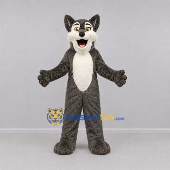 Custom Gray and White Husky Dog Mascot Costume Adult Full Body Suit for Pet Events Custom Gray and White Husky Dog Mascot Costume Adult Full Body Suit for Pet Events