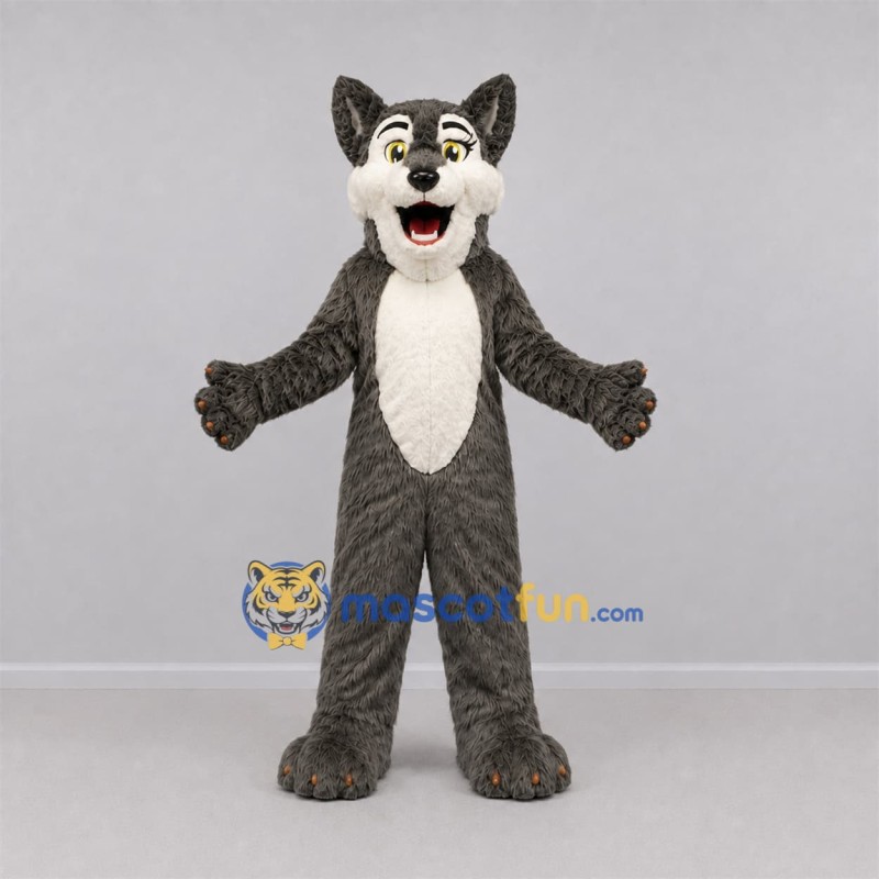 Custom Gray and White Husky Dog Mascot Costume Adult Full Body Suit for Pet Events Custom Gray and White Husky Dog Mascot Costume Adult Full Body Suit for Pet Events