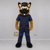 Custom Tan and Navy Blue Police Dog Mascot Costume Adult Full Body Suit for Community Events Custom Tan and Navy Blue Police Dog Mascot Costume Adult Full Body Suit for Community Events