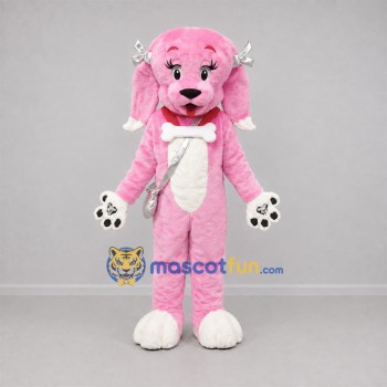 Custom Pink and White Poodle Mascot Costume Adult Full Body Suit for Pet Events Custom Pink and White Poodle Mascot Costume Adult Full Body Suit for Pet Events