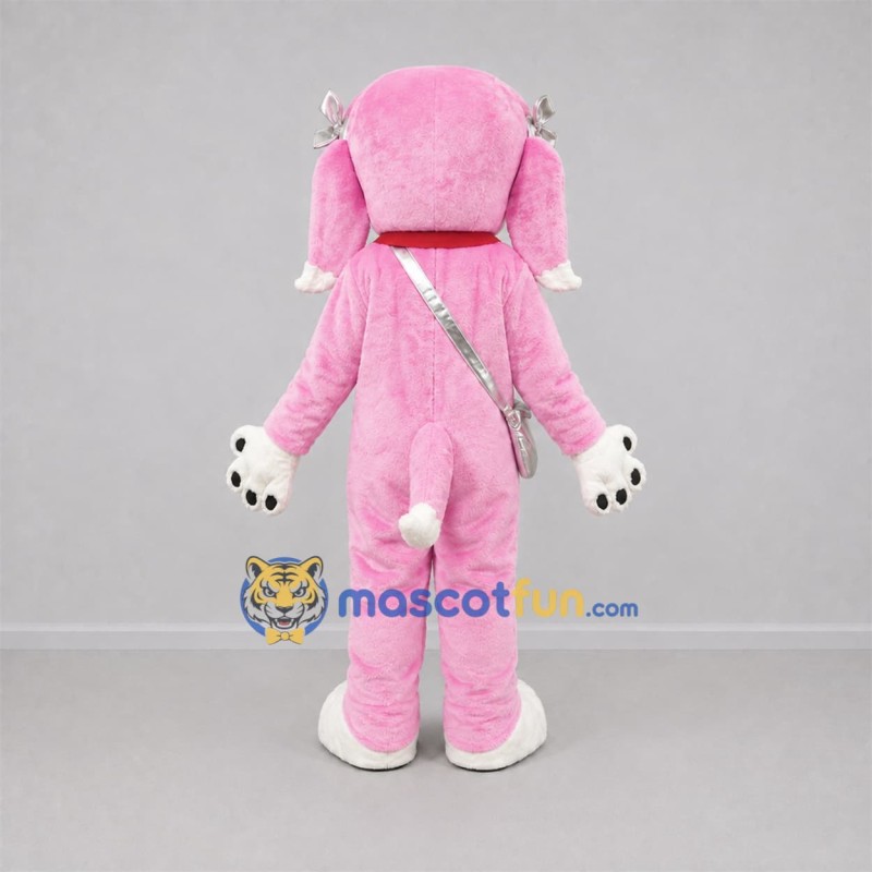 Custom Pink and White Poodle Mascot Costume Adult Full Body Suit for Pet Events Custom Pink and White Poodle Mascot Costume Adult Full Body Suit for Pet Events