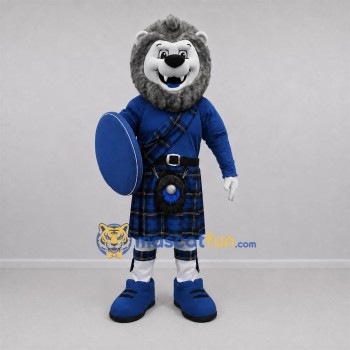 Custom Gray and Blue Lion Mascot Costume Adult Full Body Suit for Stage Performances Custom Gray and Blue Lion Mascot Costume Adult Full Body Suit for Stage Performances