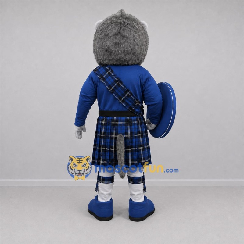 Custom Gray and Blue Lion Mascot Costume Adult Full Body Suit for Stage Performances Custom Gray and Blue Lion Mascot Costume Adult Full Body Suit for Stage Performances