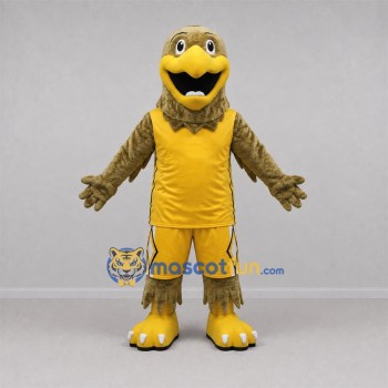 Custom Brown and Yellow Eagle Mascot Costume Adult Full Body Suit for Sports Events