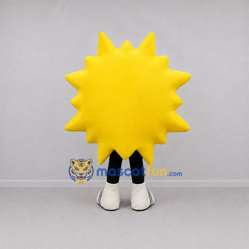 Custom Yellow and Black Sun Mascot Costume Adult Full Body Suit for Summer Events Custom Yellow and Black Sun Mascot Costume Adult Full Body Suit for Summer Events
