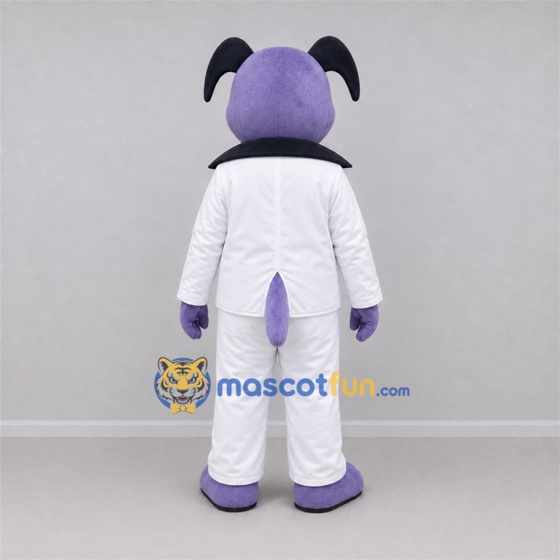Custom Purple and White Dog Mascot Costume Adult Full Body Suit for Stage Performances Custom Purple and White Dog Mascot Costume Adult Full Body Suit for Stage Performances