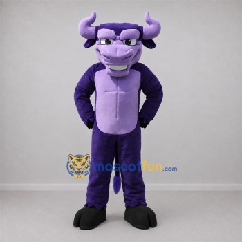 Custom Purple and Lavender Bull Mascot Costume Adult Full Body Suit for Sports Events