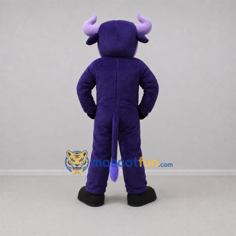 Custom Purple and Lavender Bull Mascot Costume Adult Full Body Suit for Sports Events