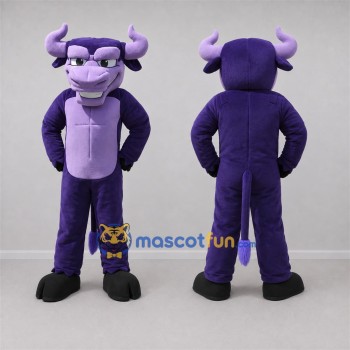 Custom Purple and Lavender Bull Mascot Costume Adult Full Body Suit for Sports Events