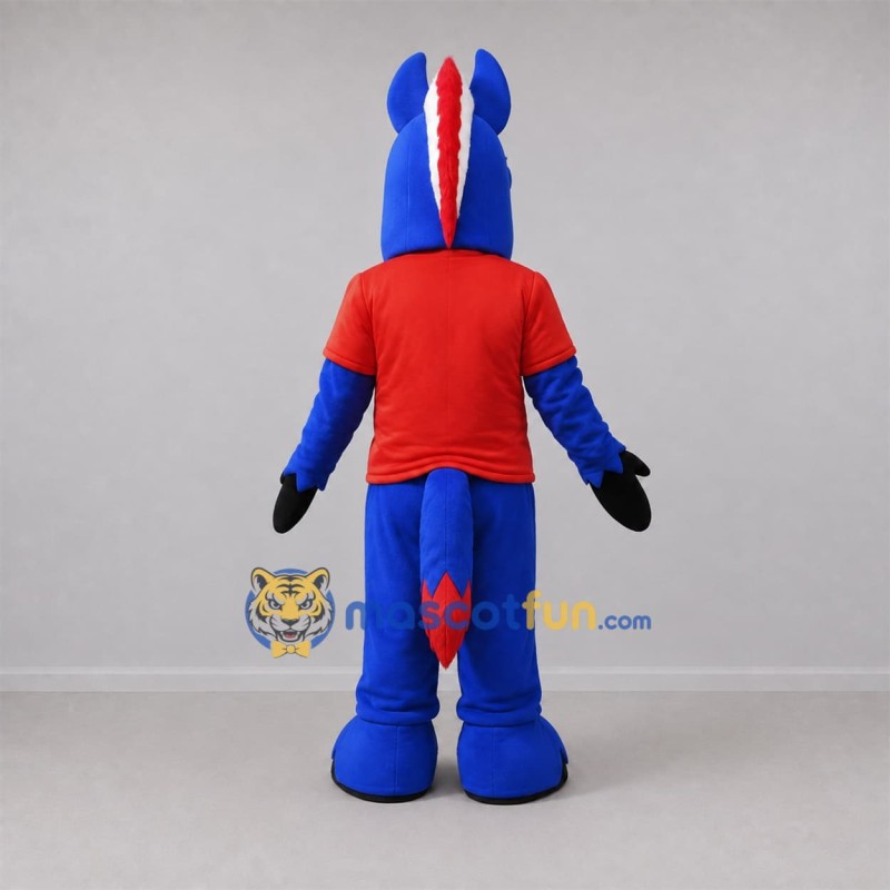 Custom Blue and Red Donkey Mascot Costume Adult Full Body Suit for School Events Custom Blue and Red Donkey Mascot Costume Adult Full Body Suit for School Events