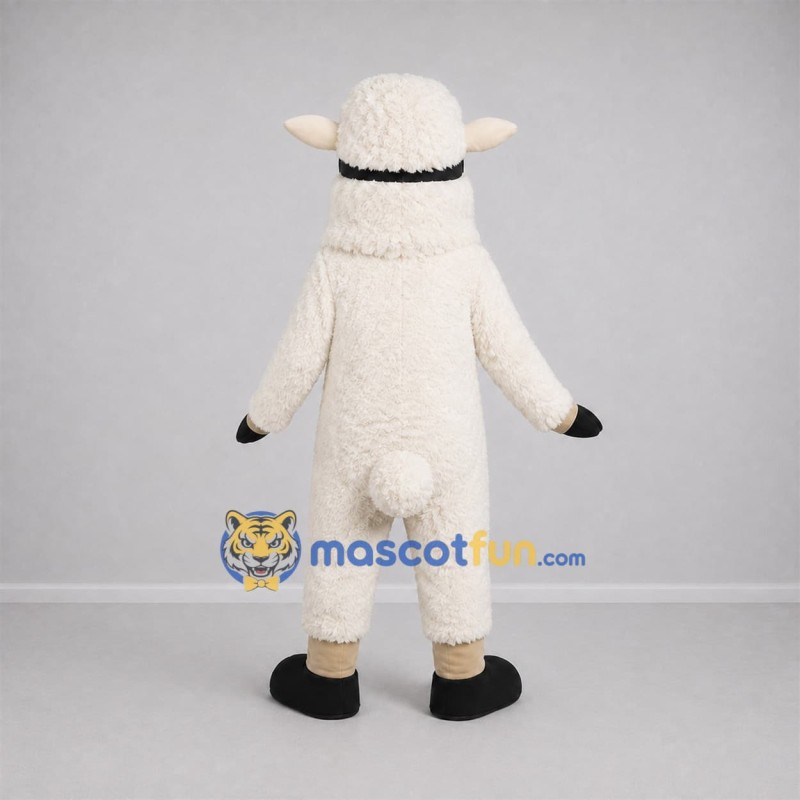 Custom White and Pink Sheep Mascot Costume Adult Full Body Suit for Winter Events Custom White and Pink Sheep Mascot Costume Adult Full Body Suit for Winter Events
