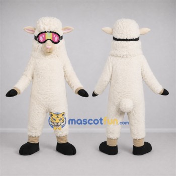 Custom White and Pink Sheep Mascot Costume Adult Full Body Suit for Winter Events