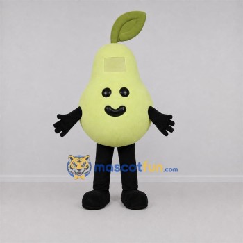 Custom Light Green Pear Mascot Costume Adult Full Body Suit for Food Festivals Custom Light Green Pear Mascot Costume Adult Full Body Suit for Food Festivals