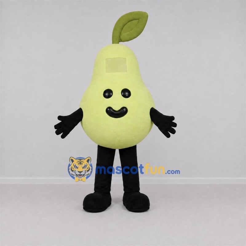 Custom Light Green Pear Mascot Costume Adult Full Body Suit for Food Festivals Custom Light Green Pear Mascot Costume Adult Full Body Suit for Food Festivals
