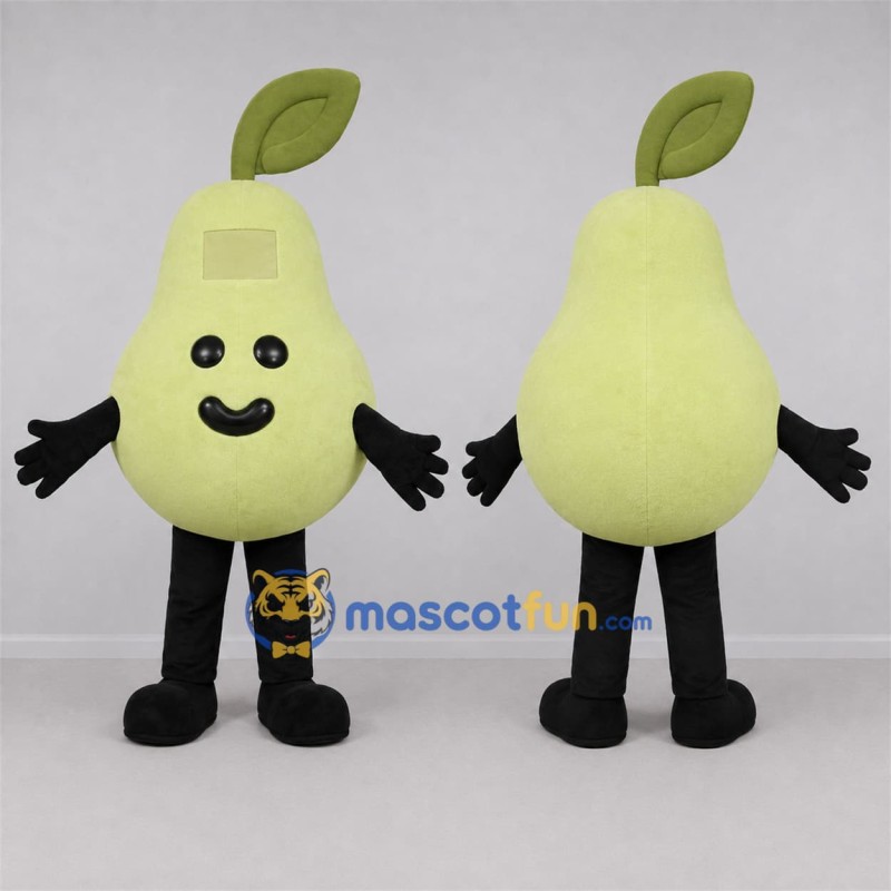 Custom Light Green Pear Mascot Costume Adult Full Body Suit for Food Festivals Custom Light Green Pear Mascot Costume Adult Full Body Suit for Food Festivals