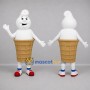 Custom White and Tan Ice Cream Cone Mascot Costume Adult Full Body Suit for Food Festivals