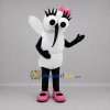 Custom White and Black Mosquito Mascot Costume Adult Full Body Suit for Science Events