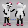 Custom White and Black Mosquito Mascot Costume Adult Full Body Suit for Science Events