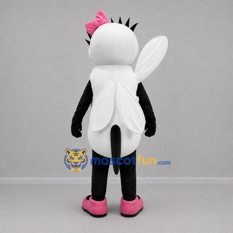 Custom White and Black Mosquito Mascot Costume Adult Full Body Suit for Science Events