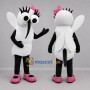 Custom White and Black Mosquito Mascot Costume Adult Full Body Suit for Science Events