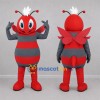 Custom Red and Gray Bee Mascot Costume Adult Full Body Suit for Garden Events Custom Red and Gray Bee Mascot Costume Adult Full Body Suit for Garden Events