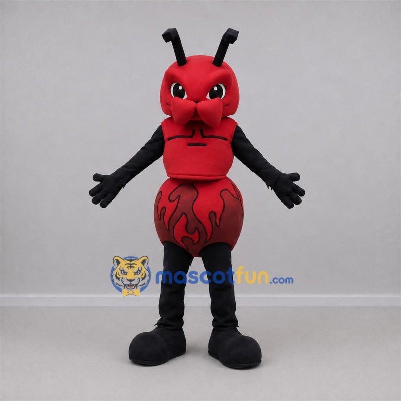 Custom Red and Black Fire Ant Mascot Costume Adult Full Body Suit for Sports Events