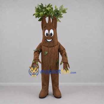 Custom Brown and Green Tree Mascot Costume Adult Full Body Suit for Environmental Events