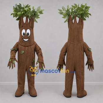 Custom Brown and Green Tree Mascot Costume Adult Full Body Suit for Environmental Events