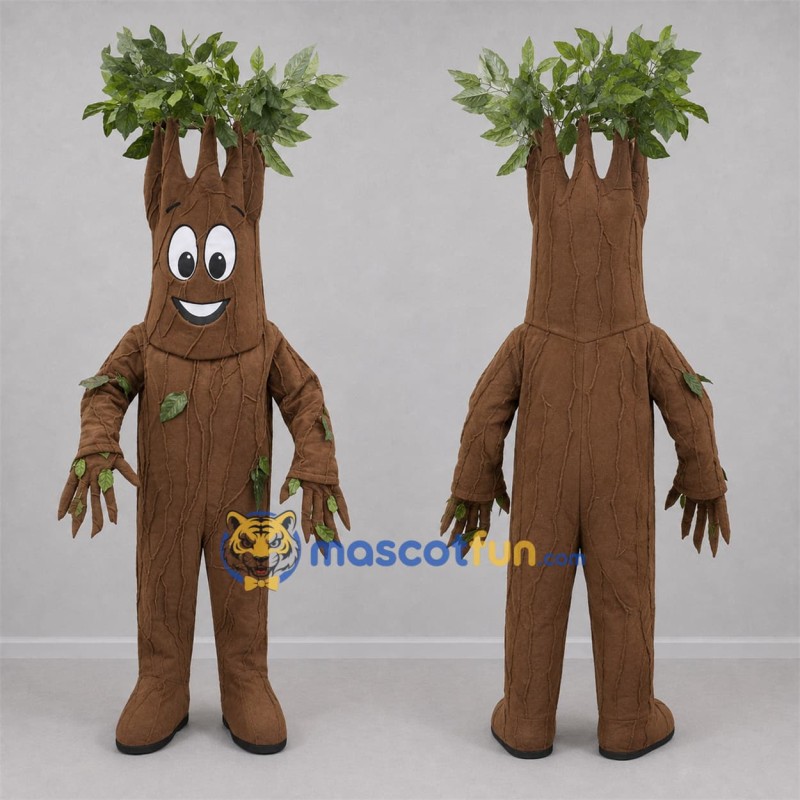 Custom Brown and Green Tree Mascot Costume Adult Full Body Suit for Environmental Events Custom Brown and Green Tree Mascot Costume Adult Full Body Suit for Environmental Events