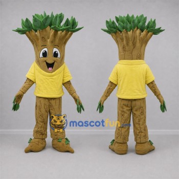 Custom Brown and Yellow Tree Mascot Costume Adult Full Body Suit for Environmental Events