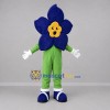 Custom Blue and Green Flower Mascot Costume Adult Full Body Suit for Garden Events